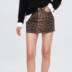 Zara Leopard Print Skirt - Size L